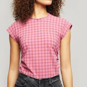 Rachel Comey Dusk Ruched Plaid T-shirt